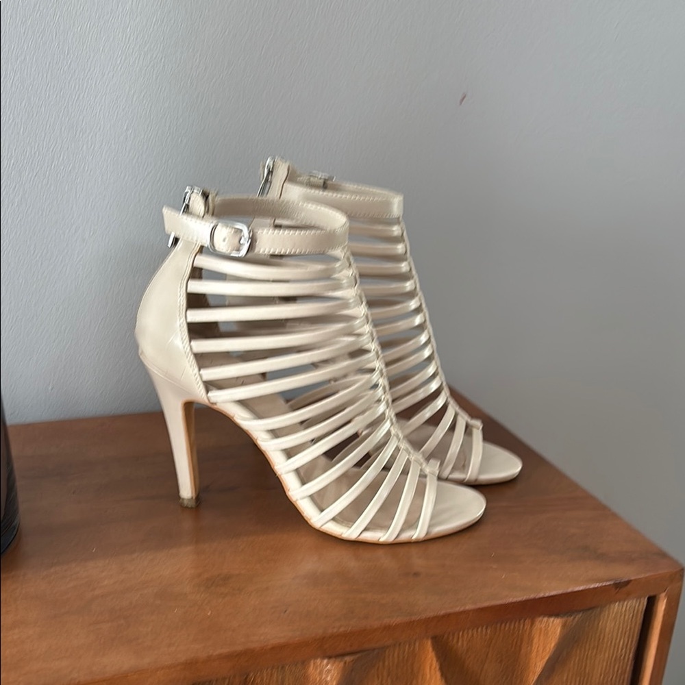 Elegant Cream Strappy Heels